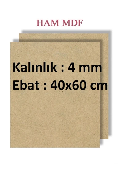 mobilreyon 3 Adet Duralit Ham Mdf , 40x60 cm Ebat , 4 mm kalınlık , Boyama Hobi Resim Altlığı Tuval