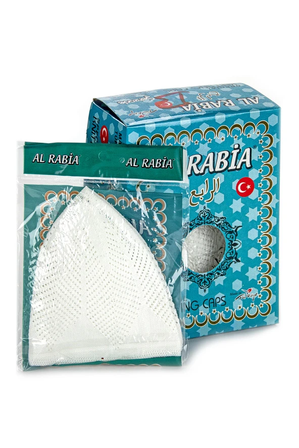 El Örgüsü Model Triko Takke 12 Adet Beyaz - Resim 2