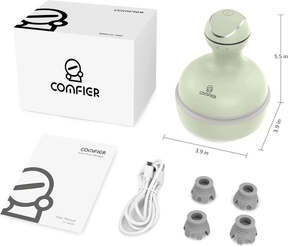 COMFIER Kablosuz Elektrikli Saç Derisi Masaj Cihazı - Yeşil - 6