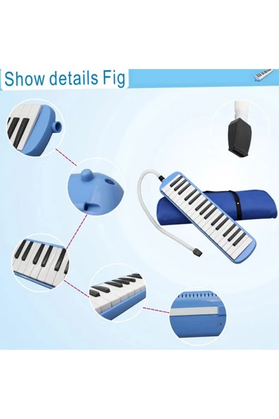 Südor 32 Tuş Melodika Bez Çantalı Melodika Set Siyah Renk Ticon Taşıma Kalplu - 5
