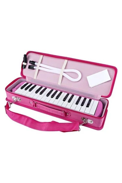Ticon Pembe Melodika 32 Tuş Bez Çantalı 1 Adet 32 Tuşlu Melodika Çantalı - 1