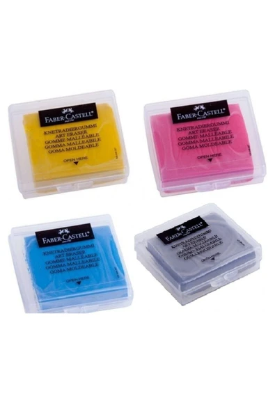 Faber Castell Hamur Silgi Plastik Kutulu - 4 Renk