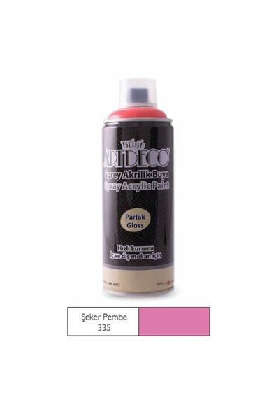 Artdeco Lisans Kırtasiye Sprey Akrilik Boya Şeker Pembe 400ml - 1