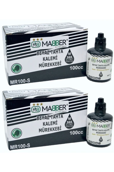 Mabber Kırtasiye Beyaz Tahta Kalemi Mürekkebi 2 Adet 100 Cc - 1