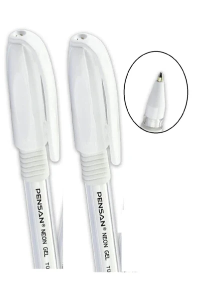 Pensan Beyaz Neon Tükenmez Kalem Jel 1.0 Mm (2 Adet) - 1