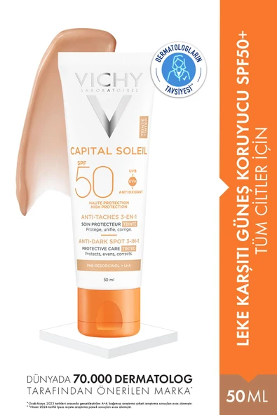 VİCHY VİCHY Capital Soleil Spf 50 Leke Karşıtı Renkli Güneş Koruyucu 50 ml