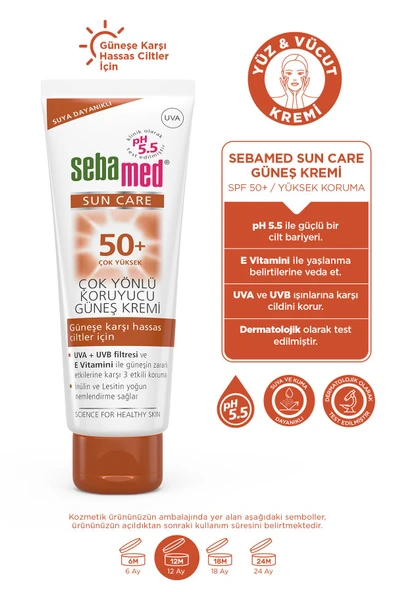 SEBAMED SEBAMED Sun Care UVA / UVB Filtresi ve E Vitamini Üçlü Yüksek Koruma Çok Yönlü Güneş Kremi 50 SPF 75 ml - 3