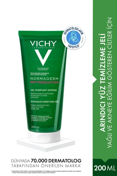 VİCHY VİCHY Normaderm Yağlı ve Akneye Eğilimli Ciltler İçin Salisilik Asit İçeren Yüz Temizleme Jeli 200ML