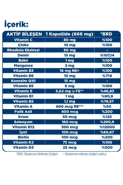 DYNAVİT DYNAVİT Multi-Daily 30 Kapsül - Koenzim Q10, Rhodiola Ekstresi, Multivitamin ve Multimineral - 4