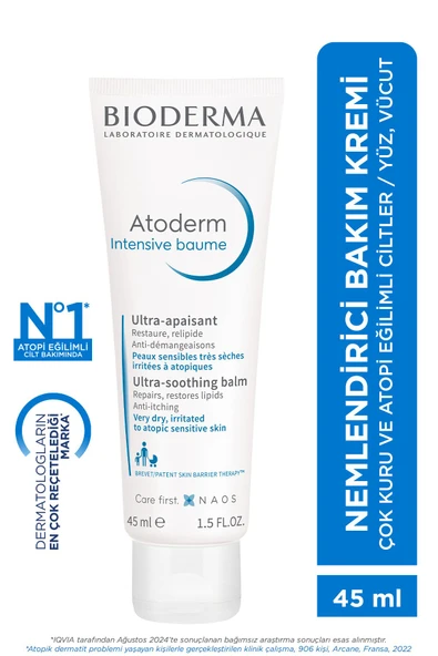 BİODERMA BİODERMA Atoderm Intensive Balm Atopi Eğilimli Ciltler için Seyahat Boy Nemlendirici ve Onarıcı Krem 45 ml