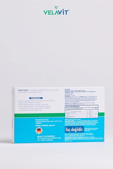 VELAVİT VELAVİT V- Colostrum With L-lysine Vitamin B2 Lozenges 15 Pastil - 4