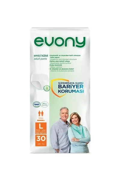 EVONY EVONY Emici Külot Büyük Large 5.5 Damla 30'lu 1 Paket Hasta Bezi - 2