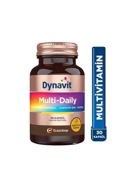 DYNAVİT DYNAVİT Multi-Daily 30 Kapsül - Koenzim Q10, Rhodiola Ekstresi, Multivitamin ve Multimineral
