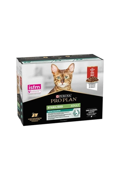 Pro Plan Pouch Sos İçinde Sığır Etli Kısırlaştırılmış Kedi Konservesi 85gr 10 Adet ürün görseli