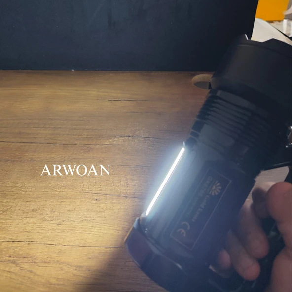 GK6766 LED Projektör Fener | Uzun Menzilli Şarjlı El Feneri, Yüksek Lümenli - Resim 5