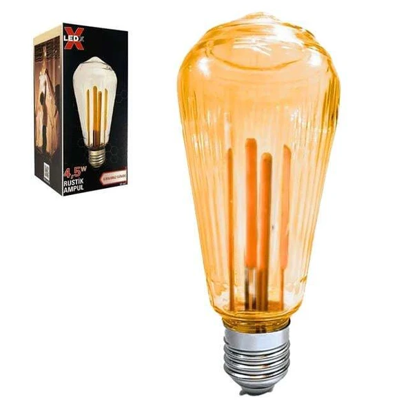 Ledx ST-64 Kırılmaz Gövde 4,5 Watt Çizgili Rustik Ampul ürün görseli