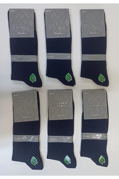 Alkan Homes Bambu Mevsimlik Lacivert Rengi Erkek Çorap 6 Çift Kutulu