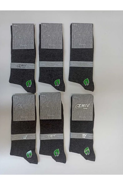 Alkan Homes Bambu Mevsimlik Antrasit Rengi Erkek Çorap 6 Çift Kutulu