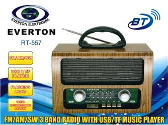 Everton Rt-557  Bluetooth Fm-Usb-Tf-Aux  Şarjlı Nostaljik Radyo - Resim 2