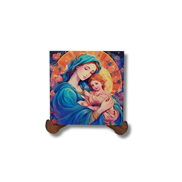 Meryem Ana ve Bebek İsa Ahşap Dekor ürün görseli