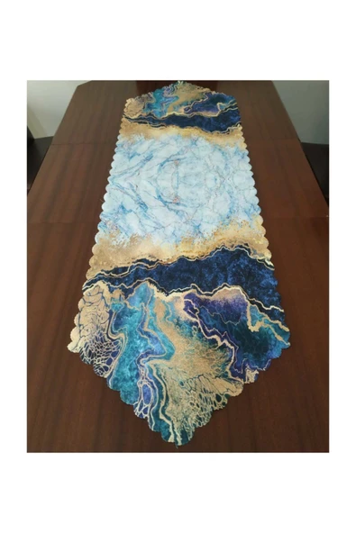 Alkan Homes Mermer Desenli Dijital Baskılı Dekoratif Runner ürün görseli