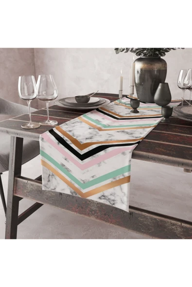 Alkan Homes Mermer Desenli Dekoratif Runner