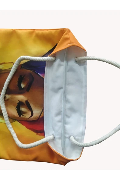 Alkan Homes Afrikalı Kız Temalı Astarlı-fermuarlı Dijital Baskılı Çok Amaçlı Çanta - 2