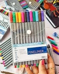 Colorful Fıneliner Tükenmez Kalem 12 Li Poşet Furkan Kırtasiye