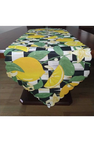 Alkan Homes Limon Desenli Dekoratif Runner - Resim 2