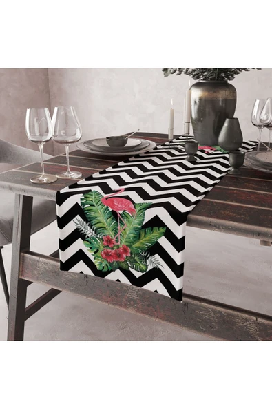 Alkan Homes Flamingo Temalı Lazer Kesimli Dekoratif Runner