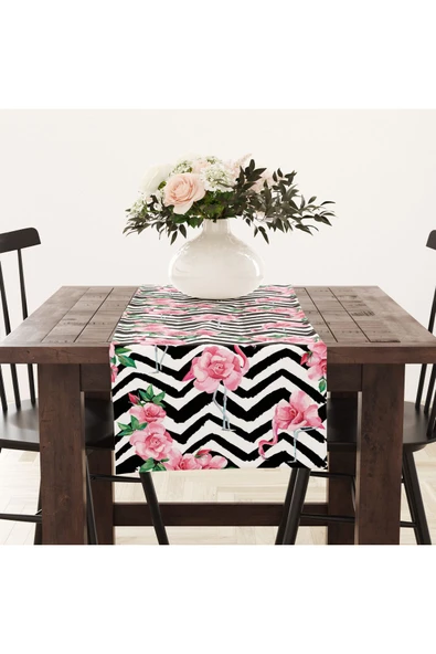 Alkan Homes Flamingo Figürlü Dijital Baskılı Dekoratif Runner - 2
