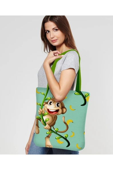 Alkan Homes Maymun Desenli Plaj Çantası