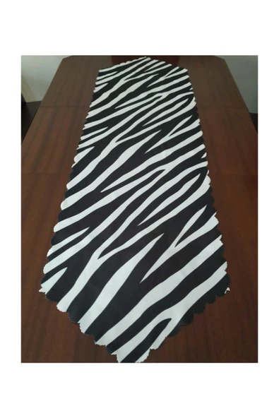 Alkan Homes Zebra Desenli Dekoratif Runner