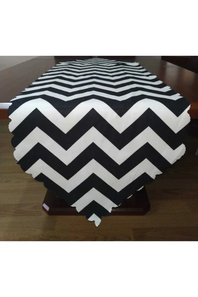 Alkan Homes Zigzag Desenli Dekoratif Runner - Resim 2