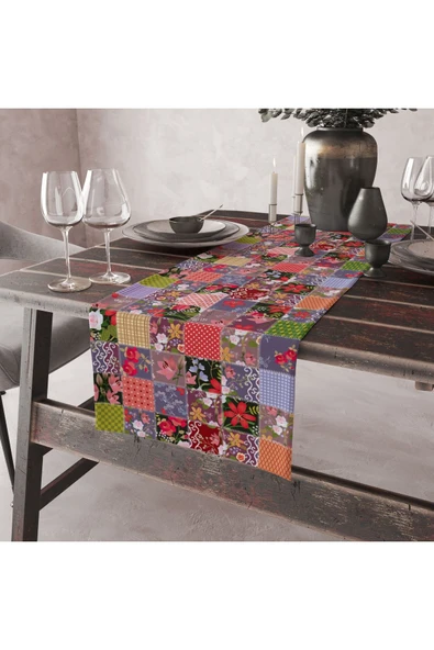 Alkan Homes Etnik Desenli Dijital Baskılı Dekoratif Runner - Resim 2