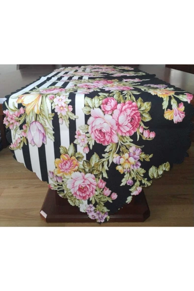 Alkan Homes Gül Desenli Dekoratif Runner - 2