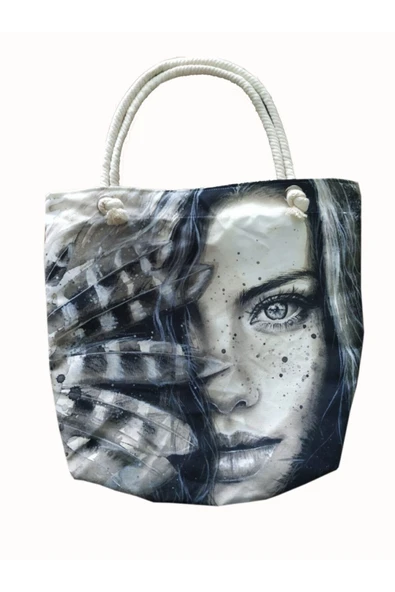 Alkan Homes Modern Figürlü Astarlı Fermuarlı Dijital Baskılı Çok Amaçlı Çanta