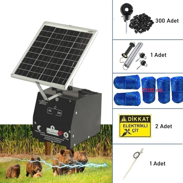 Pars P2518/2500A Güneş Enerjili Ve Akülü Elektrikli Hazır Çit Sistemi Ahşap İzolatörlü ürün görseli