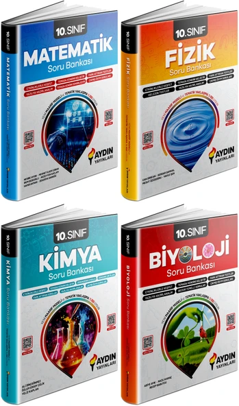 Aydın 2025 10. Sınıf Matematik + Fizik + Kimya + Biyoloji Konu Özetli Soru Seti 4 Kitap ürün görseli