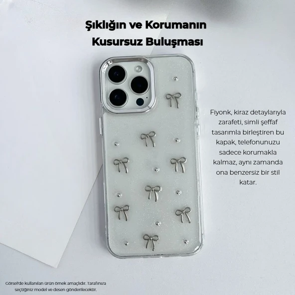 Samsung Galaxy A36 Uyumlu Kamera Korumalı Kiraz-Fiyonk Figürlü Silikon Kapak - 9