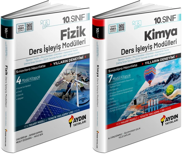 Aydın 2025 10. Sınıf Fizik + Kimya Ders Anlatım Fasikülleri Seti 2 Kitap ürün görseli