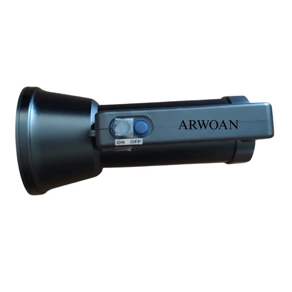 GK6697 Uzun Menzilli LED Projektör Fener | 10W Güçlü Aydınlatma | 7 Saat Çalışma Süresi | Taşınabilir Şarjlı El Feneri - 2