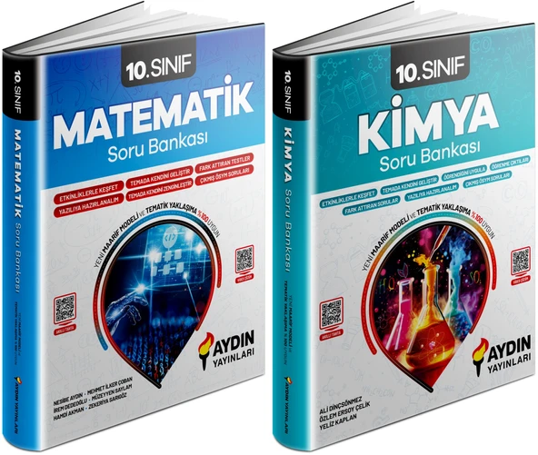 Aydın 2025 10. Sınıf Matematik + Kimya Konu Özetli Soru Bankası Seti 2 Kitap ürün görseli