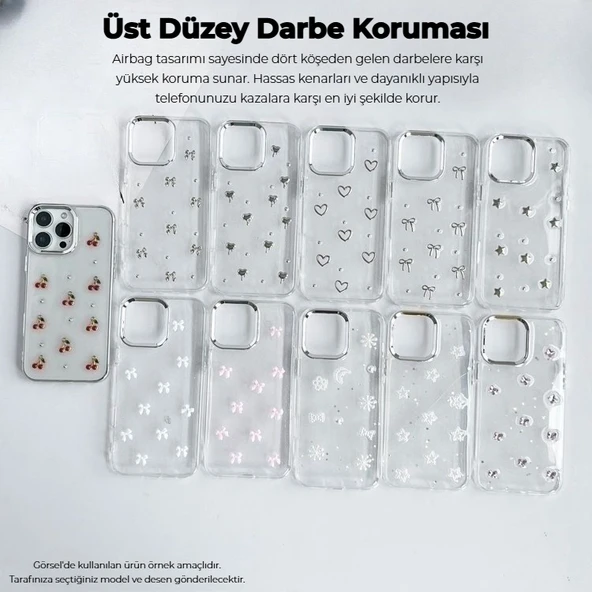 Samsung Galaxy A36 Uyumlu Kamera Korumalı Kiraz-Fiyonk Figürlü Silikon Kapak - 10