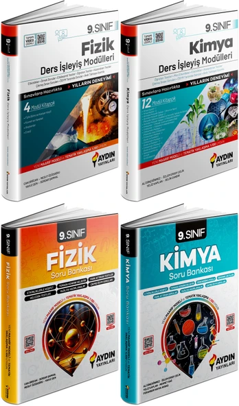 Aydın 2025 9. Sınıf Fizik + Kimya Ders Anlatım Fasikülleri + Konu Özetli Soru 4 Kitap ürün görseli