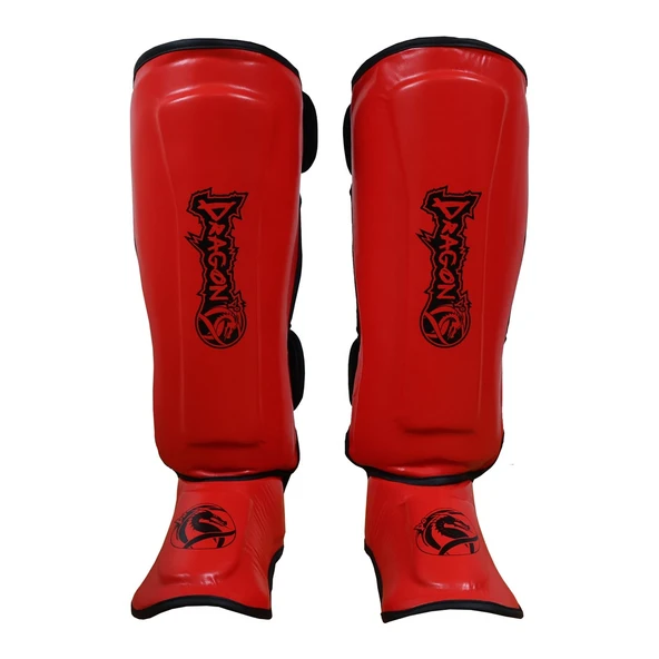 DragonDo 40715-P Kaval Ayak Koruyucu Kırmızı Profesyonel Kick Boks Kaval Koruyucu - 1