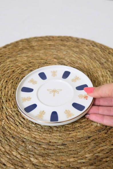 Tabak Evi Porselen Acem Zade Lacivert Çay Tabağı 12,5cm Tekli - 3