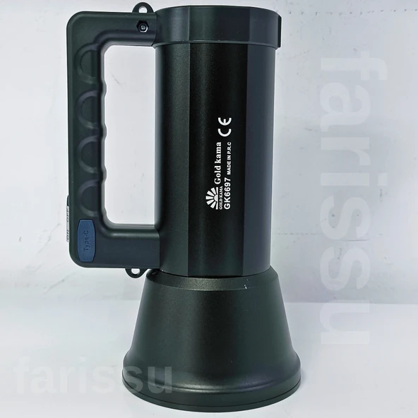 Gold Kama GK6697 Uzun Menzilli LED Şarj Edilebilir Projektör El Feneri 10W - Resim 4