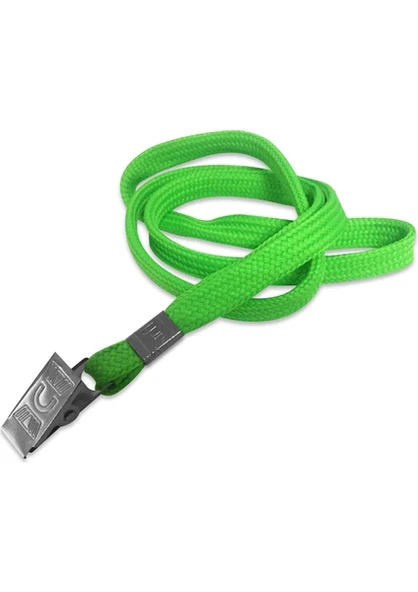 Metal Klipsli Kart Askı İpi Yeşil