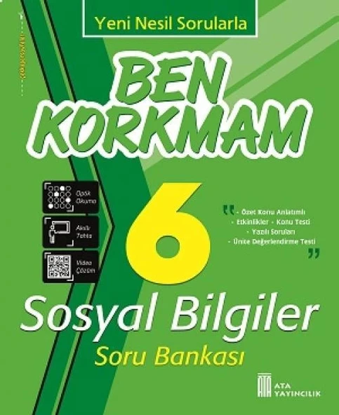 Ata 6.Sınıf Sosyal Bilgiler Soru Bankası Ben Korkmam